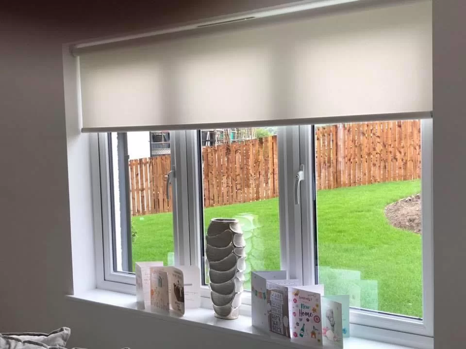 A window with roller blinds