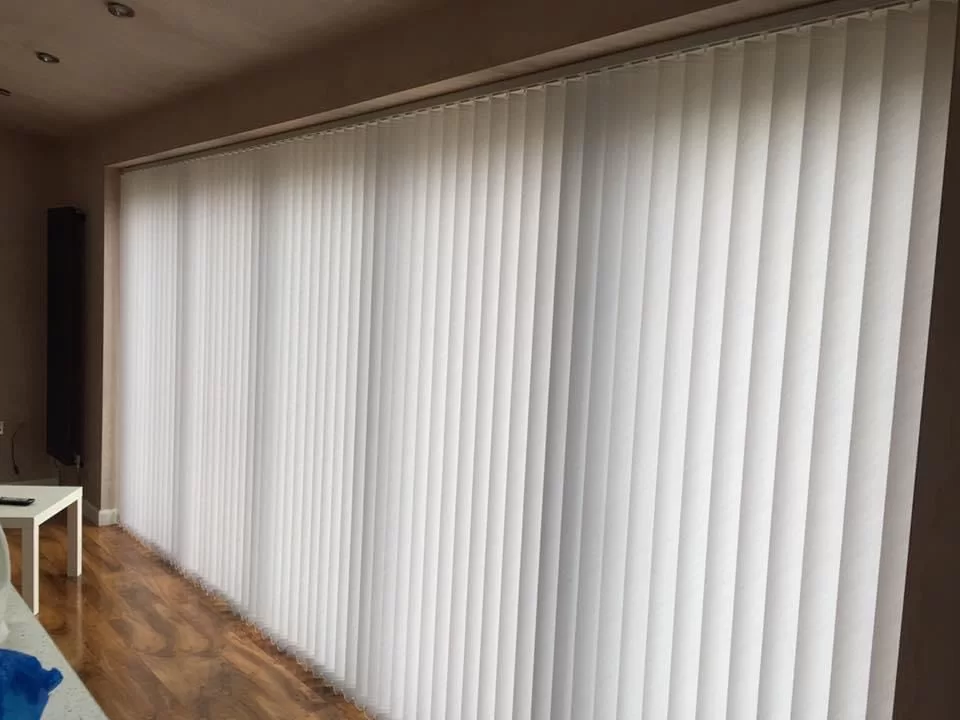 Newly installed vertical blinds